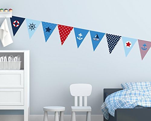 Wall Sticker Nautical Bunting for the Nursery - 16 x 110 cm