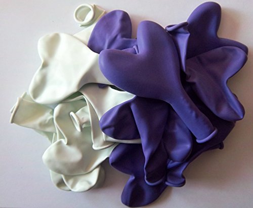 100 weiß lila (violett) Herzluftballons Luftballons gemischt EU Ware !