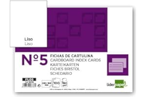Ficha liderpapel lisa nº5 160x220mm paquete de 100 180g