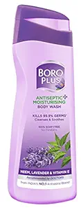 BoroPlus Antiseptic and Moisturising Body Wash for Soft, Smooth, Deeply Nourished & Moisturised Skin | Contains Richness of Lavender, Neem and Vitamin E | Kills 99.9% Germs | 100% Soap and Paraben Free, 300ml