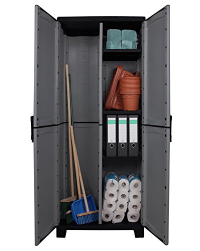 Ondis24 Kunststoffschrank Up Spind dunkelgrau anthrazit Aufbewahrungsschrank abschließbar mit Besenfach - 2