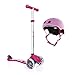 Produktbild Globber Kind Primo Fantasy Lights Scooter – Big Blumen Junior Helm – Neon Pink