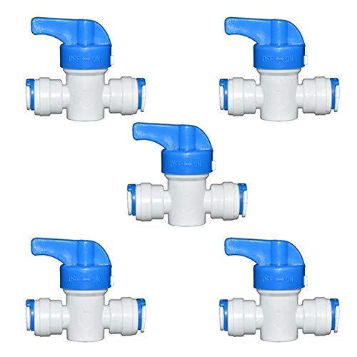 Preisvergleich Produktbild SALAKA 1 / 4"Schlauchanschluss-Kit Inline-Hahn Gleichgerade Schnellkupplung für Kühl- / Gefrierkombination Rohrschläuche 5-TLG