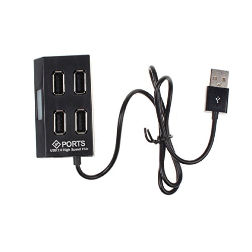 Ularma USB 2,0 High speed Hub 4-Port Hub mit Power LED für PC-Laptop-Computer (schwarz) - 2