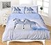 Produktbild Nightzone 3D Tier Print Betten Sets Pferd Polycotton Quilt Bettbezug Set Contempo Design, Baumwollmischung, weiß/blau, King Size