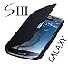 Produktbild betterfon Samsung Galaxy S3 I9300/S3 LTE I9305/S3 Neo I9301 Flip Cover Schwarz/Black Hülle Tasche Akkudeckel Flip Case
