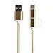 Price comparison product image Kalttoy 2-In-1 USB 2.0 Male To USB 3.1 Type C/Micro USB Weave Data Fast Charging Cable (gold)