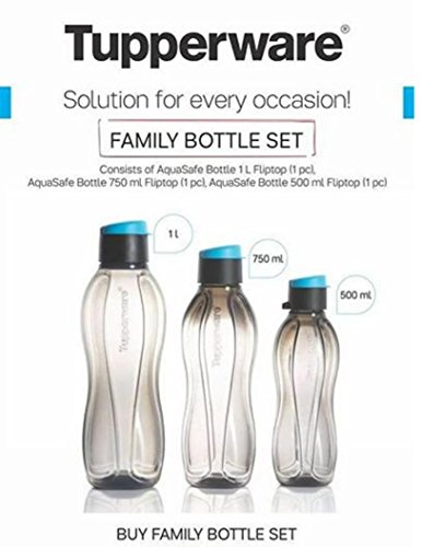 Tupperware AquaSafe Family Bottle Set of 3 (1l+750ml+500ml )