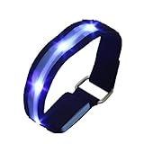 TOOGOO(R)High Visibility Running Cycling Adjustable Reflective LED Flashing Fabric Armband Blue