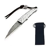Keine Sperre. AUBEY Klappmesser Outdoor Messer Silber EDC Taschenmesser Scharf Zweihandmesser Klein Mini Pocket Knife Folder Klappbar, 5 cm Klinge