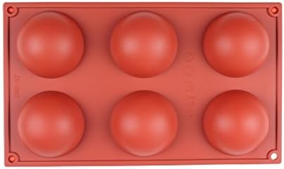 LeMarle 6-Cavity Silicone Mold Large Half Circle Dome Delicate Chocolate Jelly Desserts Baking Tray