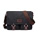 Produktbild LOSMILE 16 Zoll Herren Schultertasche Umhängetasche Kuriertasche Canvas Vintage Segeltuch Taschen Laptoptasche Messenger Bag Herrentaschen für Schule und Arbeit (Schwarz)