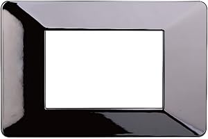 ZOREI Placca Compatibile Con Vimar Plana, Placche In Plastica, 1 Pezzo (3 Posti/Moduli,Cromato Lucido)