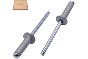 SKIR'CO Confezione da 500 rivetti ciechi verniciati, 4,0 x 14 mm, testa a cupola, DIN 7337, rivetti in alluminio, rivetti pop (500, alluminio bianco RAL 9006)