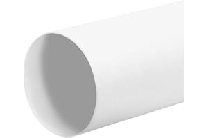 KOTARBAU® - Tubo di ventilazione tondo in PVC, 500 mm di lunghezza e 125 mm di diametro, colore bianco