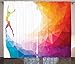 Produktbild BHWYK Sports Curtains, Gymnastics Girl Gymnast Portrait Colored Geometric Digital Shapes Modern Olympics, Living Room Bedroom Window Drapes 2 Panel Set,White Ruby,110 W X110 L inch