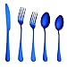 Produktbild TAOtTAO 5 STÜCKE Set Edelstahl Gehobenen Geschirr Besteck Besteck Gabel Löffel Teelöffel (Blau)