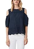 feiner Rundhalsausschnitt s.Oliver RED LABEL Damen Cold Shoulder-Bluse aus Batist Navy 44