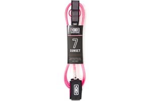 Ocean & Earth Sunset 7Ft Moulded Leash - Pink Surfboard Legrope