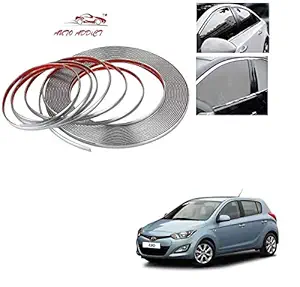 Auto Addict Car Side Window Door Beading Roll 10MM Silver Chrome Strip 20 Metres for Hyundai i20 Old (2008-2013)