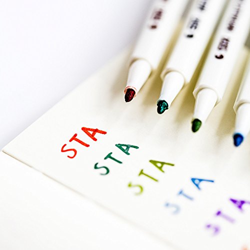 Metallic Marker Stifte, Satz von 10 Farben Metallischen Maker Pen für Fotoalbum Gästebuch Kartenherstellung, auf Oberfläche-Papier Glas Kunststoff Töpferei Stein Färbung Bücher, von WonderforU - 4