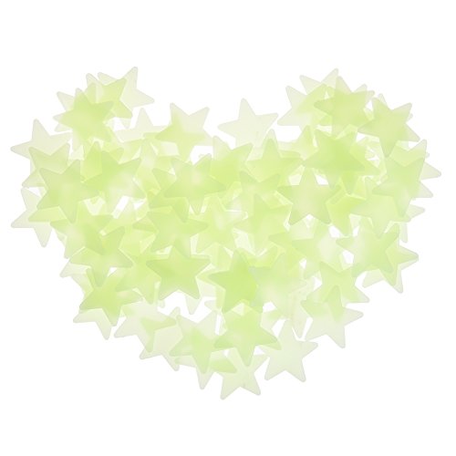 100PCS Home Wall Glow In The Dark Stars Stickers Decal Baby Kid’s Nursery Room – DIY Wall Decal – Light Green – Plastic Luminous Wall Stickers Bedroom Decoration (One Orange peel device AS GIFT) by LianLe - 7