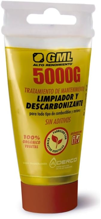AutoFullCar - Limpiador Descarbonizante GML 5000G con Tecnología Aderco 5000 | para Motores Diésel Gasolina HVO Que Ayuda a Mantener Inyectores y Mejorar Rendimiento (50 ml.)