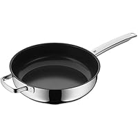 WMF nbsp;– Sartén honda, diámetro 28 cm, con reborde, mango de acero inoxidable, acero inoxidable cromargán, antiadherente CeraDur, para inducción, lavar a mano