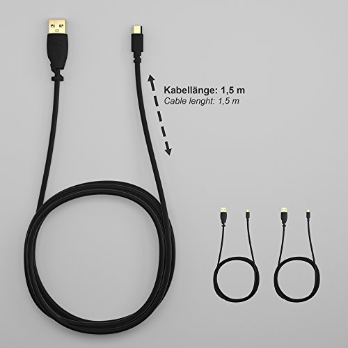 3 x KabelDirekt 1,5m schwarzes Micro USB 2.0 Kabel – TOP Series - 3