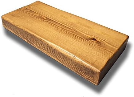 FLOATING SHELVES RECLAIMED SOLID WOOD RUSTIC WALL SHELF IN LIGHT OAK FINISH, 3.5FT LONG - PERFECT FOR LIVING ROOM, KITCHEN, BATHROOM, OFFICE.