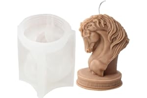 NAIXUE DIY Horse Head Silicone Candle Mould Animal Statue Soap Resin Plaster Making Set Ice Chocolate Cake Baking Mold Desk