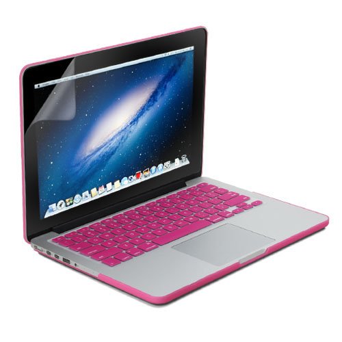 GMYLE(R) Ross Rot 3 in 1 gummierte (Gummi beschichtet) Hartschalen – Silicon Tastaturschutz – 13 Zoll Klar LCD Displayschutzfolie – für MacBook Pro 13 inch with Retina display - 2