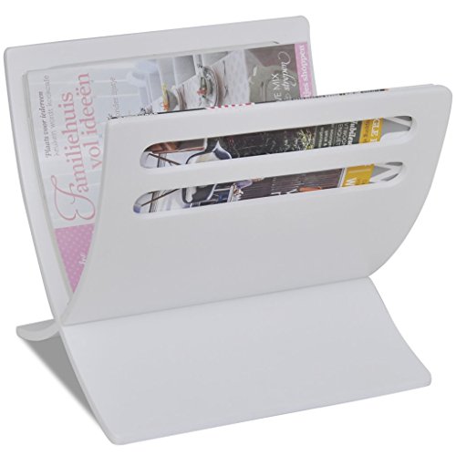 vidaXL Zeitungsständer Magazinhalter Holzhalter Zeitschriftenhalter Magazinständer Weiß - 5