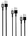Produktbild MyGadget© Kabelset - 3x Kabel (1m/2m/3m) Datenkabel cable für das Apple 7/7 Plus 6s/6s Plus/6/5/5s/5c/SE, iPod nano 7/5G (Schwarz)
