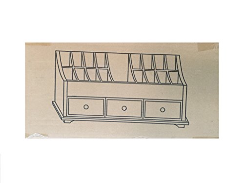 Woodluv Mehrzweck MDF Organizer Kosmetik Caddy mit 3 Schubladen und 13 Fächer, Weiß - 3