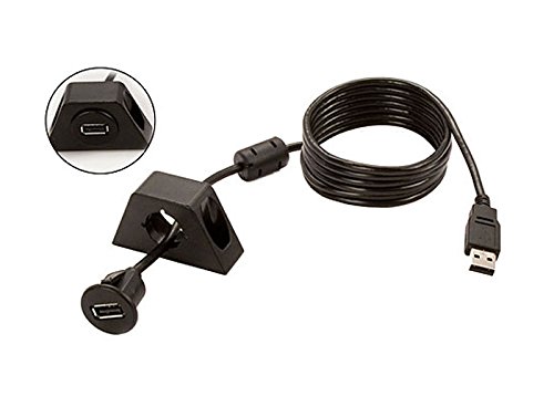 USB Einbau Buchse, inkl. Aufbau-Halterung Kabellänge 1,8m Farbe: Anthrazit. Für z.B. DENSION GATEWAY, XCarLink oder DVD-Player