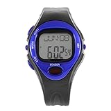 Verschiedene Farben Pulse Pulsmesser Kalorien Zähler Fitness Watch Digital Armbanduhren Kalender Anzeige Zeit Stoppuhr Alarm - Blau