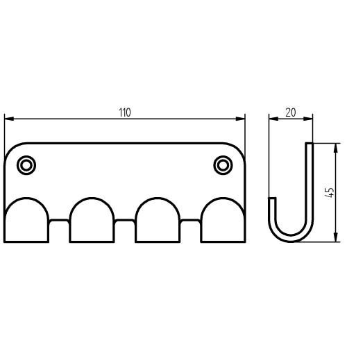 HACEKA IXI Hakenleiste, Edelstahl, gebürstet, 1123759 - 5