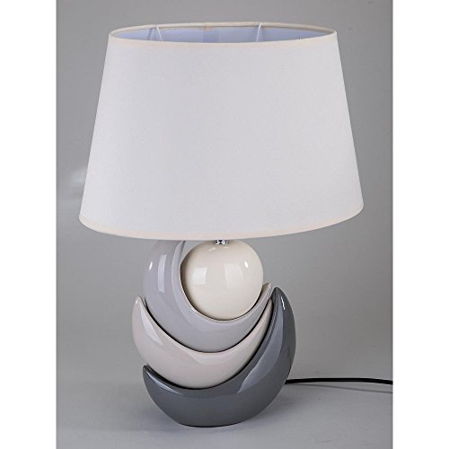Preisvergleich Produktbild Leuchte, Tischlampe Keramik creme grau H. 45,5cm Formano
