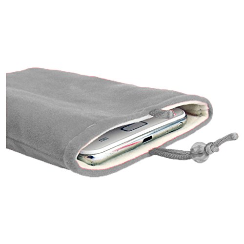 RotSale® 1x 6,0 Zoll Grau Universale zwei Schicht Mikrofaser-Tasche Multifunktion für Festplatte, Handy, Power Bank Externer Akku oder Navi-Gerät - 2