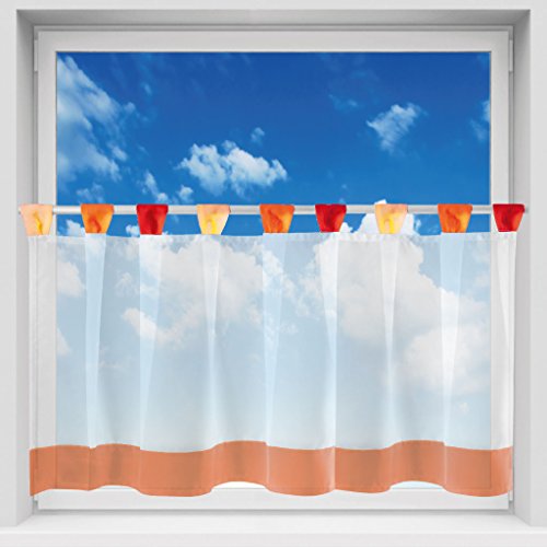 Bistrogardine mit Schlaufen ca. 150×45 cm Auswahl: orange – rot - 3