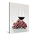 Produktbild Premium Textil-Leinwand 60 cm x 90 cm hoch, Rote Weintrauben und Rotwein im Weinglas | Wandbild, Bild auf Keilrahmen, Fertigbild auf echter Leinwand, Leinwanddruck (CALVENDO Lifestyle)