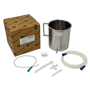 IS IndoSurgicals Stainless Steel Enema Kit (2 Quart)