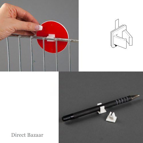 20 x Wire and Pen Gripper, White 12 x 12mm. Fits over 6-8mm Wire with Self Adhesive