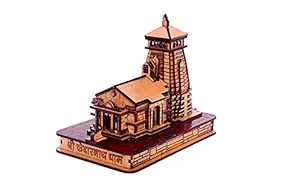 TITZONE 3D Kedarnath Wooden Souvenir Temple Big Size, Decorative Showpiece MDF Pine Wood Beautiful Work Kedarnath ji Temple showpiece. ( Multi Colour 13x16x10cm)