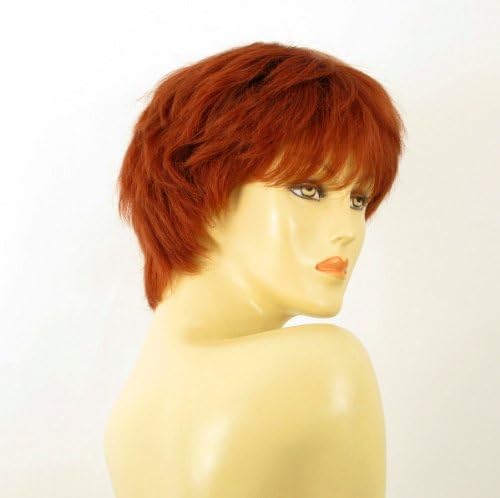 short wig for women 100% natural hair copper intense ref SYLVIE 130 PERUK