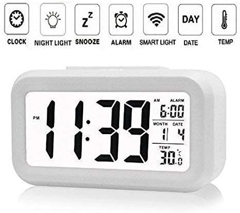 Clothsfab Digital Smart Backlight Alarm Clock with Automatic Sensor,Date & Temperature , alarm clocks for bedroom , digital clock for home , digital clock with alarm , alarm clocks for students , digital clock for table