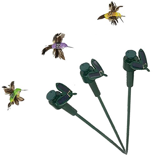 SAGUARO® 3-Pack Solar-Strom Flatternde Kolibri Solarkolibri Garten Rasen Dekoration Ornament Zufällig Farbe