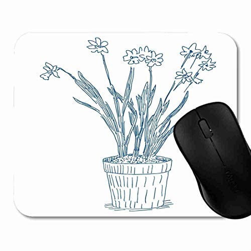 Preisvergleich Produktbild Mauspad Schönheits-schwarzer Blumenblumen-Blumentopf Rutschfeste Gummi Basis Mouse pad, Gaming und Office mauspad für Laptop, Computer PC 1H1447
