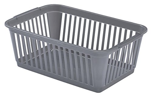 Whitefurze Handy Basket, Plastic, Silver, 30 cm